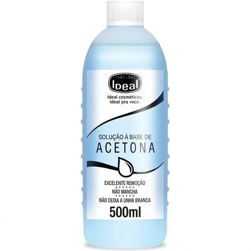 Removedor de Esmalte Ideal Acetona Cor Azul 500ml