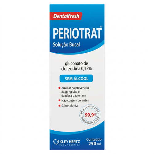 Enxaguante Bucal Hertz Periotrat Menta Sem Álcool 250ml