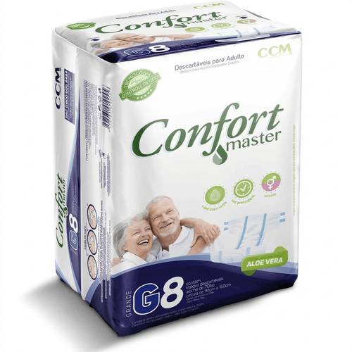 Fralda Geriátrica Confort Master Tamanho G - 8 Uni