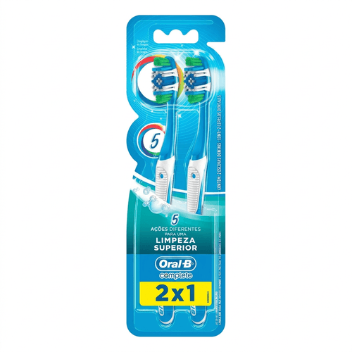 Escova Dental Oral-B Complete 5 Ações Cerdas Macias 2 Unidades