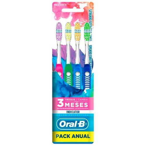 Escova Dental Oral-B Indicator Colors Cerdas Macias 4 Unidades