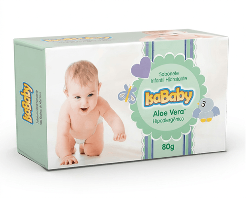 Sabonete em Barra Infantil Hipoalergênico IsaBaby Aloe Vera 80g
