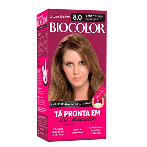 Tintura de Cabelo Biocolor Cor 8.0 Louro Claro 1 Unidade