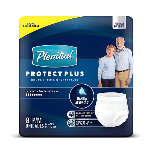 Roupa Íntima Plenitud Active Plus Tamanho P/M - 8 Uni