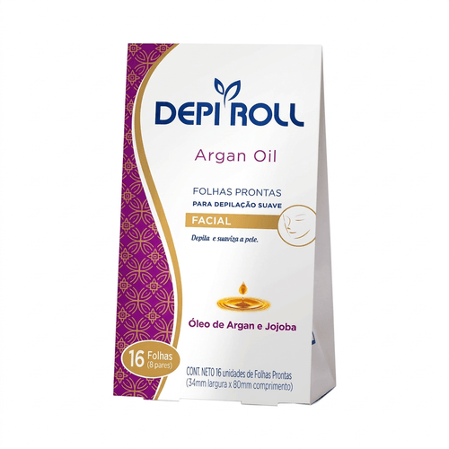 Folhas Depilatórias Faciais Depiroll Argan Oil 16 Unidades