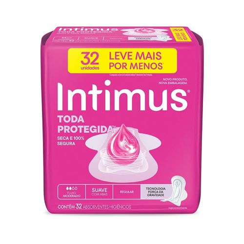 Absorvente Intimus Dia Cobertura Suave com Abas 32 Unidades