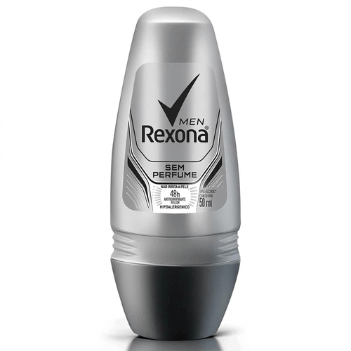 Desodorante Roll-On Masculino Rexona Sem Perfume 50ml