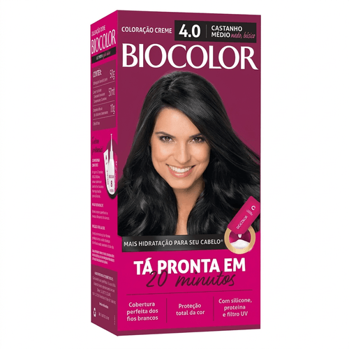 Tintura de Cabelo Biocolor Cor 4.0 Castanho Malícia