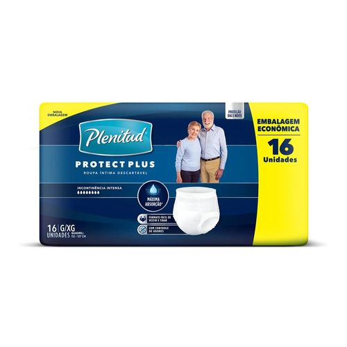 Roupa Íntima Plenitud Active Plus Tamanho G/XG - 16 Uni