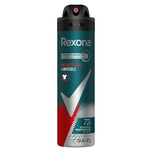 Desodorante Aerosol Masculino Rexona Antibacterial + Invisible 150ml