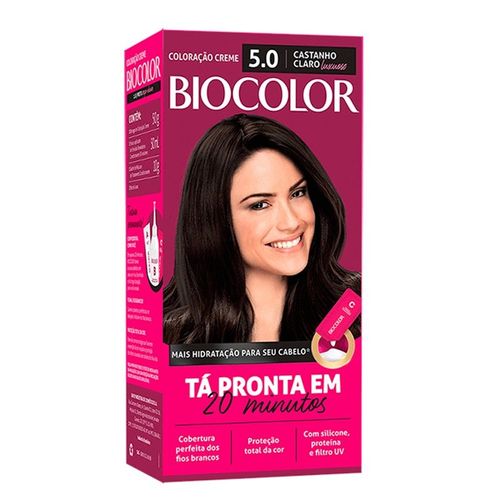Tintura de Cabelo Biocolor Cor 5.0 Castanho Claro Luxuoso 50g