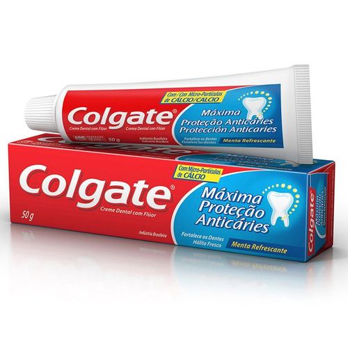 Creme Dental Colgate Máxima Proteção Anticáries Menta Refrescante 50g