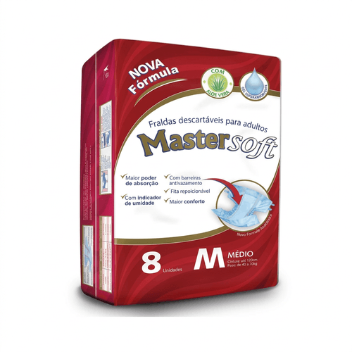 Fralda Geriátrica Mastersoft Tamanho M - 8 Uni