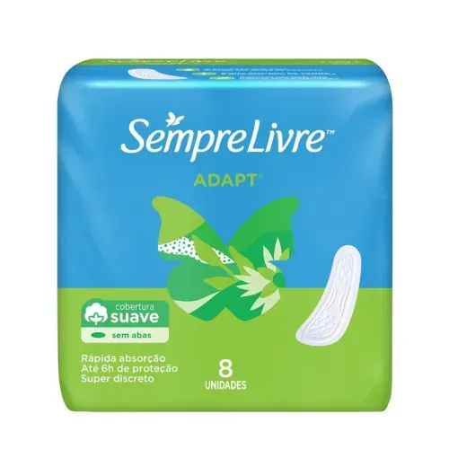 Absorvente Sempre Livre Adapt Suave com Abas 8 Unidades
