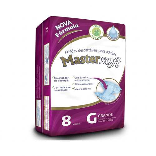 Fralda Geriátrica Mastersoft Tamanho G - 8 Uni
