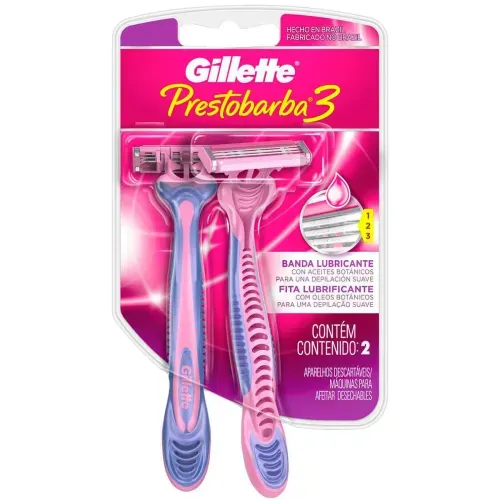 Aparelho de Depilar Gillette Prestobarba3 Feminino 2 Unidades