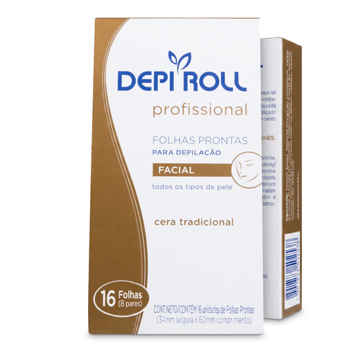 Folhas Depilatórias Faciais Depiroll Tradicional 16 Unidades