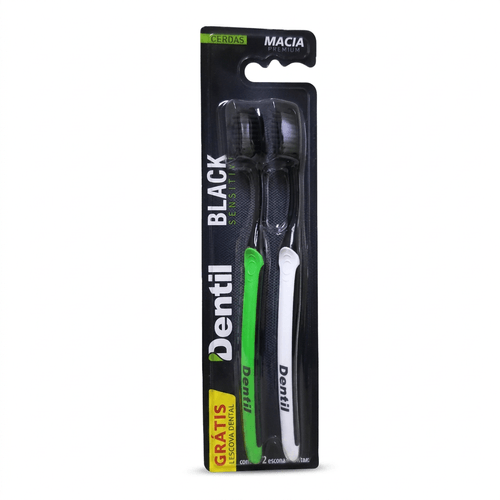 Escova Dental Dentil Black Sensitive Cerdas Ultrafinas 2 Unidades