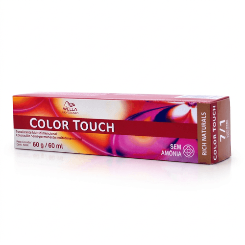 Tonalizante Wella Color Touch Cor 7/1 Louro Médio 60g