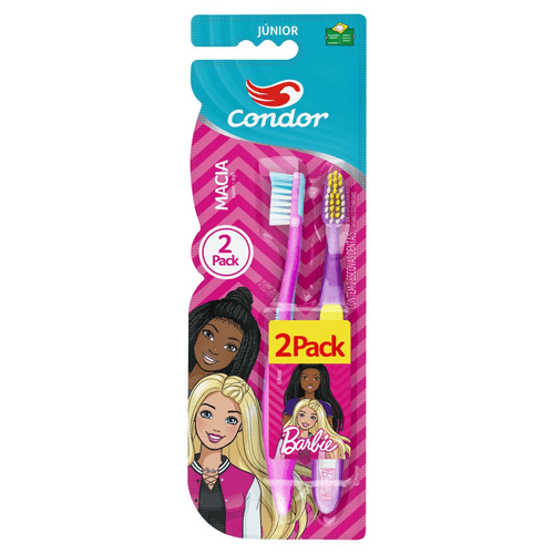 Escova Dental Infantil Condor Júnior Barbie 2 Unidades