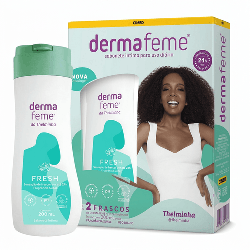Sabonete Íntimo Dermafeme Fresh 2 Unidades 200ml