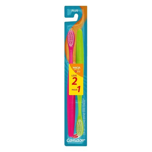 Escova Dental Condor Plus Cerdas Macias 2 Unidades