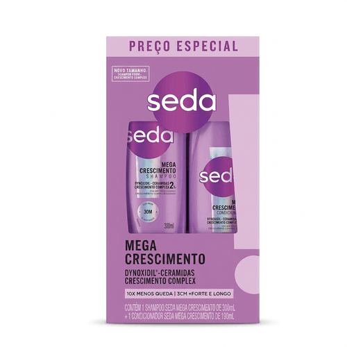 Kit Seda Mega Crescimento Shampoo 300ml + Condicionador 190ml