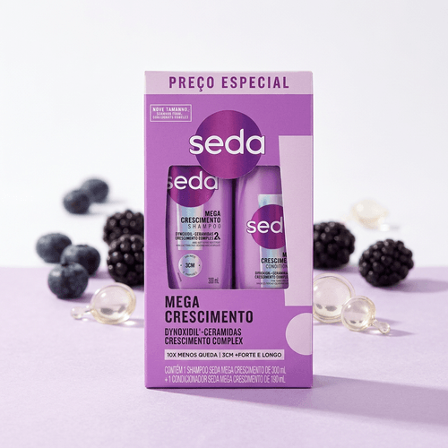 Kit Seda Mega Crescimento Shampoo 300ml + Condicionador 190ml