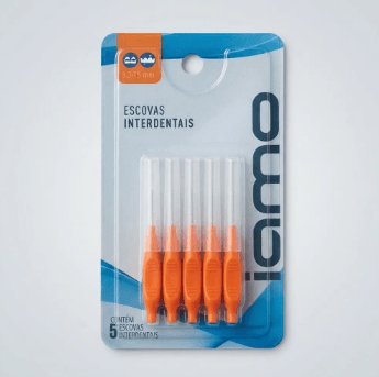 Kit Escova Interdental Capa Cônica 1.2-1.5mm Cor Laranja 5 Unidades
