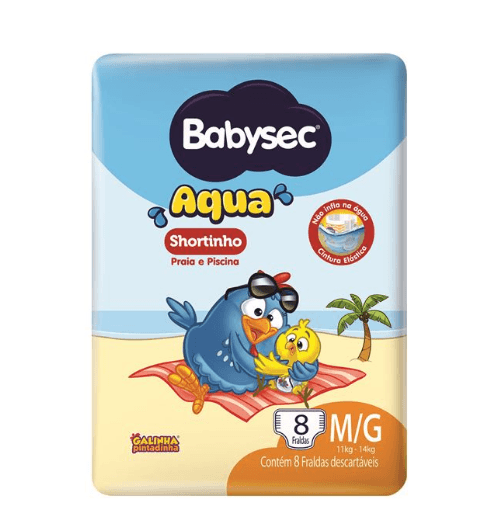 Fralda Babysec Aqua M/G - 8 Unidades