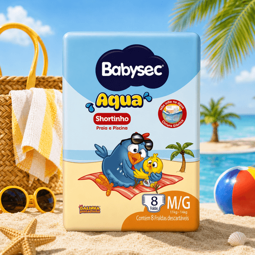 Fralda Babysec Aqua M/G - 8 Unidades