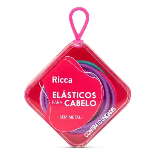 Elástico para Cabelo Ricca Summer com Case 10 Unidades