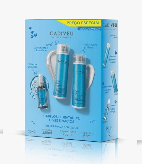 Kit Cadiveu Essentials Hydra Up Home Care Shampoo 250ml + Condicionador 250ml + Sérum 65ml
