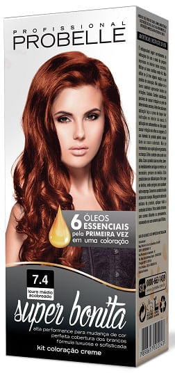 Tintura de Cabelo Probelle Super Bonita Cor 7.4 1 Unidade