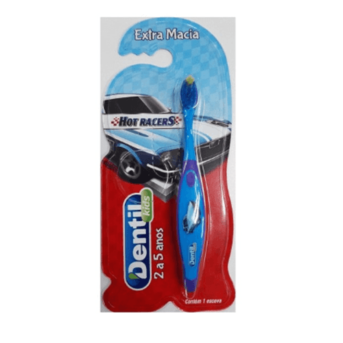 Escova Dental Infantil Dentil Hot Racers Cerdas Macias 1 Unidade