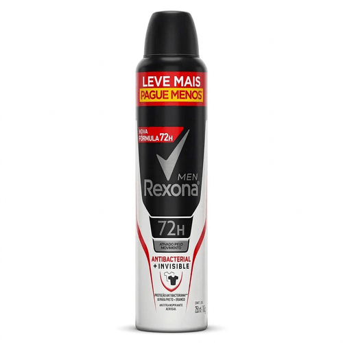 Desodorante Aerosol Masculino Rexona Antibacterial + Invisible 250ml