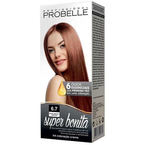 Tintura de Cabelo Probelle Super Bonita Cor 6.7 Chocolate