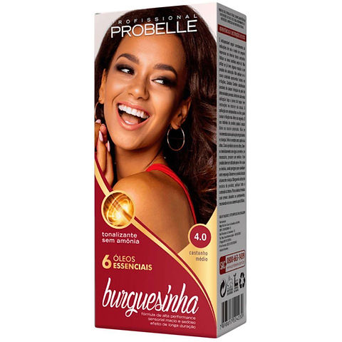 Tonalizante Probelle Burguesinha Cor 4.0 Castanho Médio