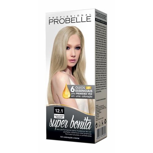 Tintura de Cabelo Probelle Super Bonita Cor 12.1 Louro Claríssimo