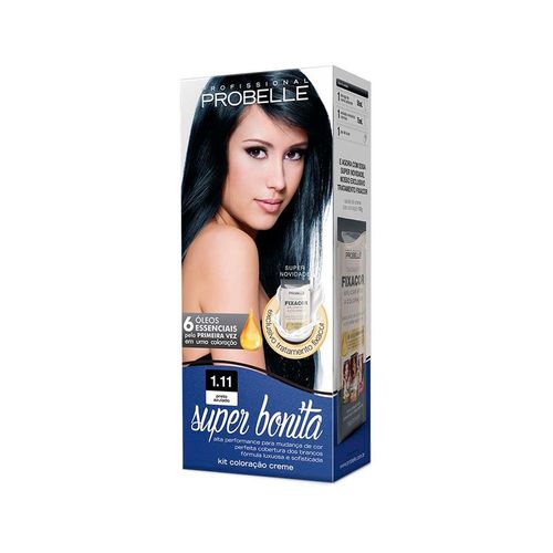 Tintura de Cabelo Probelle Super Bonita Cor 1.11 Preto Azulado Especial