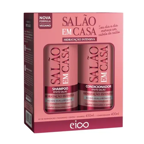 Kit Eico Salão em Casa Hidratação Intensiva Shampoo 450ml e Condicionador 400ml