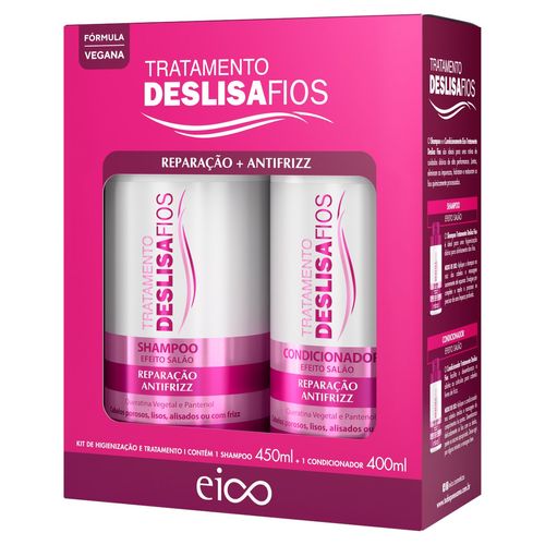 Kit Eico Deslisa Fios Shampoo 450ml + Condicionador 400ml