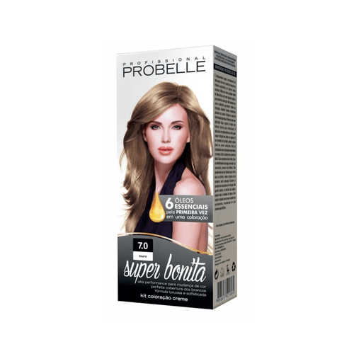 Tintura de Cabelo Probelle Super Bonita Cor 7.0 Louro Médio