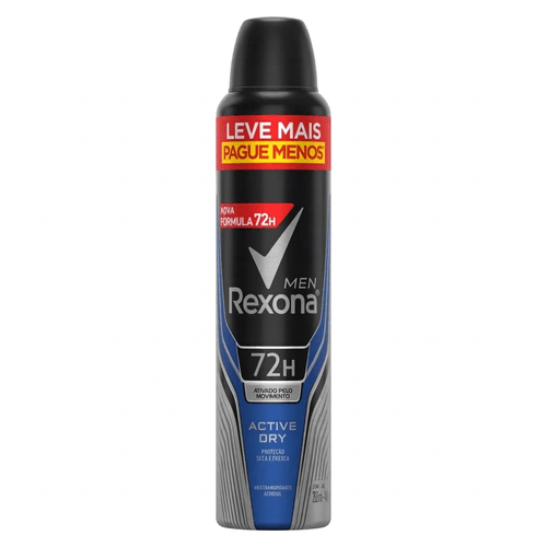 Desodorante Aerosol Masculino Rexona Active Dry 250ml