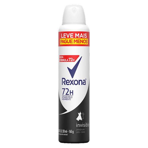 Desodorante Aerosol Feminino Rexona Invisible 250ml