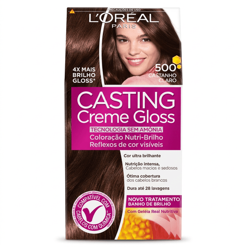 Tintura de Cabelo L'Oréal Casting Creme Gloss Cor 500 Castanho Claro 1 Unidade