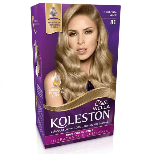 Tintura de Cabelo Wella Koleston Cor 81 Louro Cinza Claro 1 Unidade
