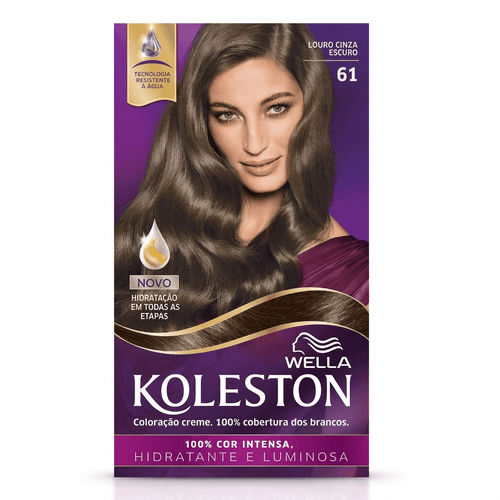 Tintura de Cabelo Wella Koleston Cor 61 Louro Cinza Escuro 234g