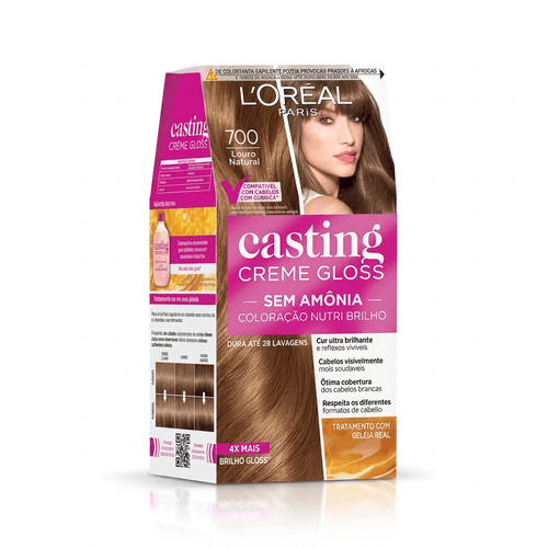 Tintura de Cabelo Casting Creme Gloss Cor 700 Louro Natural 1 Unidade