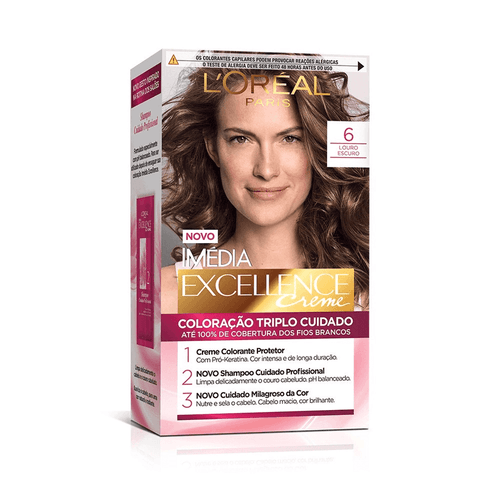 Tintura de Cabelo L'Oréal Imédia Excellence Cor 6 Louro Escuro 1 Unidade